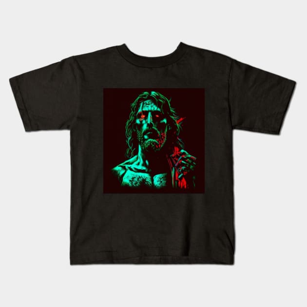 NEON ZOMBIE JESUS Kids T-Shirt by Pattyld